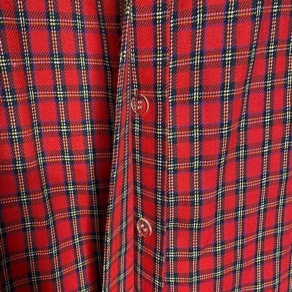 VINTAGE 80’s CLUES COLLECTION PLAID DRESS SIZE 14 - Picture 8 of 9